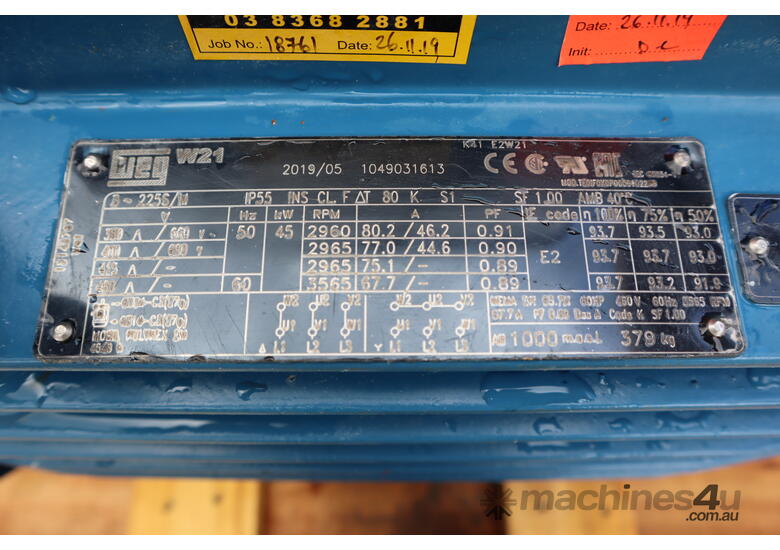 caption WEG W21 Electric Motor 45kW 415V 2965 RPM