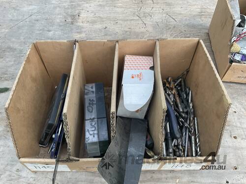 3x Boxes of Assorted Nails and Screws, Sanding Disks, Wrenches and Drill Bits