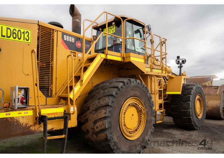 caption 2011 Caterpillar 988H Wheel Loader High-Lift - Mine Spec, Fire Suppression, >1000 Hours on Engine