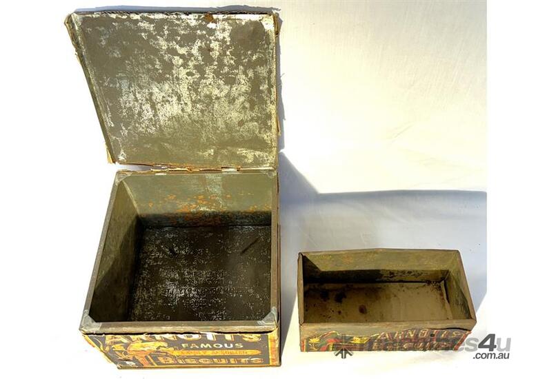 caption QTY X 2 ARNOTTS BISCUIT TINS