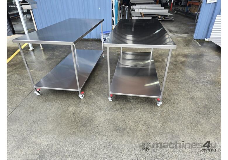 caption Premium Custom Stainless Steel Bench | 2000mm x 900mm | Heavy-Duty & Mobile