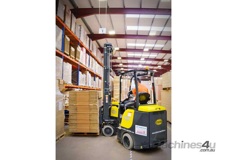 caption Narrow Aisle Articulated Forklift