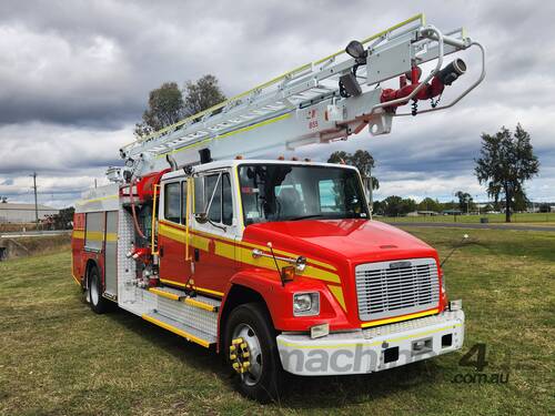 caption Freightliner FL80 Crew 4x2 Dualcab Firetruck/Ladder Truck. Ex QLD Fire & Rescue Service.
