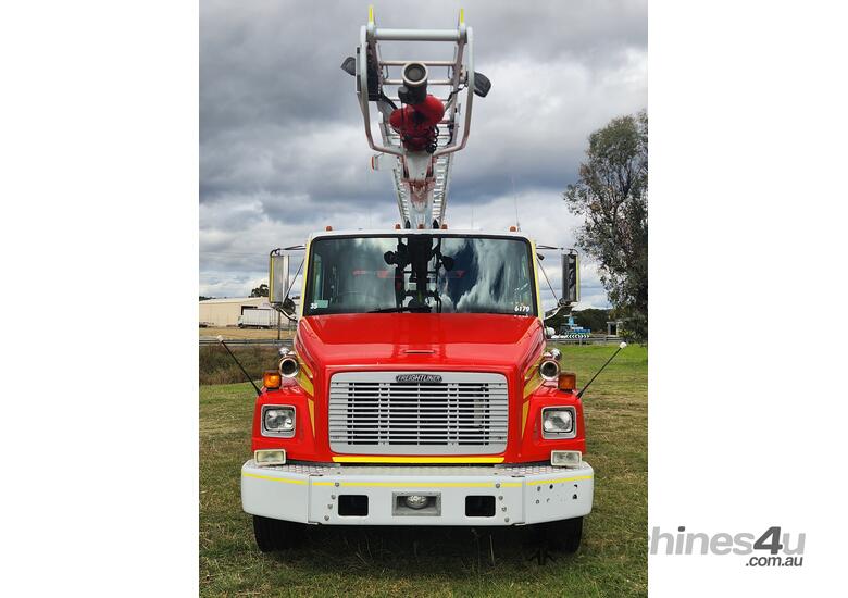 caption Freightliner FL80 Crew 4x2 Dualcab Firetruck/Ladder Truck. Ex QLD Fire & Rescue Service.