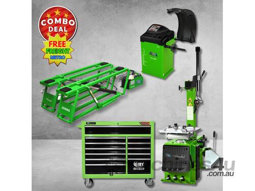 Hammerhead 2.5T Quicklift Car Jack + Tyre Changer + Wheel Balancer + 42