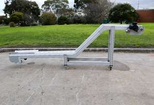 Aluminium Frame Narrow Z-Type Motorised Elevator Incline Conveyor - 1.2m High