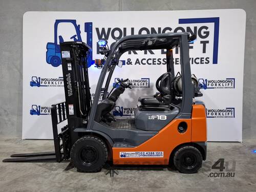 Wollongong Forklift: 2020 Toyota 1.8T LPG, 3-stage container mast, 4.3m lift!