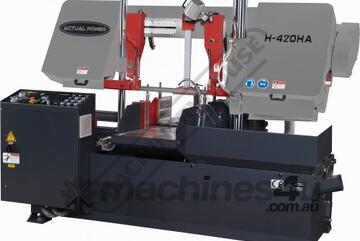 H-420HA-NC NC Double Column Metal Cutting Band Saw - Automatic Hitch Feed Includes Inverter Variable