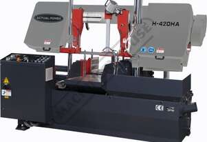 NC Double Column Metal Cutting Band Saw - Automatic Hitch Feed H-420HA-NC Includes Inverter Variable