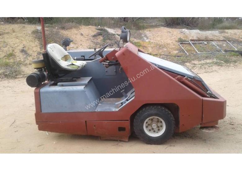 caption POWERBOSS ride on sweeper complete & operational