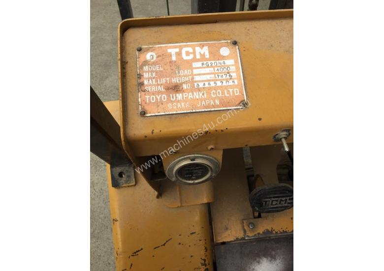 caption TCM Forklift 1.8ton LPG 1993 model used in cabinet making factory.