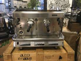 WEGA VELA 2 GROUP HIGH CUP CHROME ESPRESSO COFFEE MACHINE - picture0' - Click to enlarge