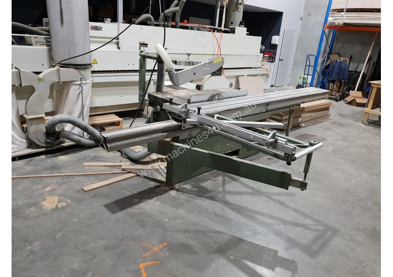 caption ALTENDORF F-45 panel saw with 3.8m bed, bearings just replaced and both blades brand new