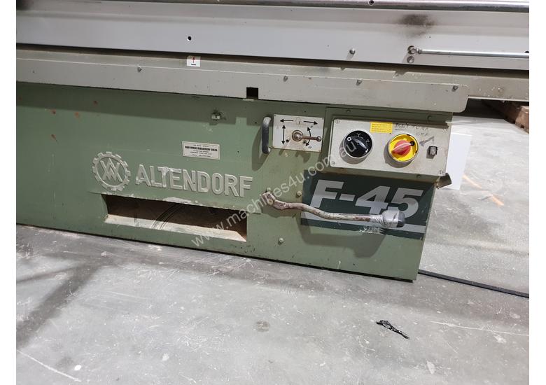 caption ALTENDORF F-45 panel saw with 3.8m bed, bearings just replaced and both blades brand new