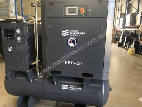 15kW Screw Compressor with tank and dryer 2.3m3/min (82 cfm)