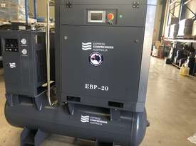 15kW Screw Compressor with tank and dryer 2.3m3/min (82 cfm) - picture2' - Click to enlarge