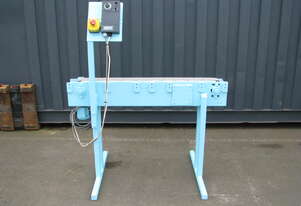 Motorised Variable Speed Narrow Slat Belt Bottle Line Conveyor - 1.15m long MAKE AN OFF