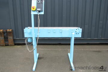 Motorised Variable Speed Narrow Slat Belt Bottle Line Conveyor - 1.15m long MAKE AN OFF