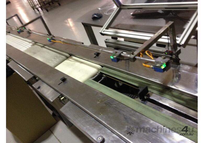 caption Flow Wrap Machine with automatic smart conveyor feeding