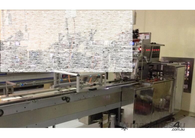 caption Flow Wrap Machine with automatic smart conveyor feeding