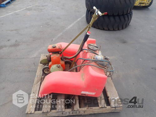 PALLET COMPRISING OF SILVAN QUAD BIKE WEED SPRAYER (PARTS MISSING) & PETROL LAWN EDGER