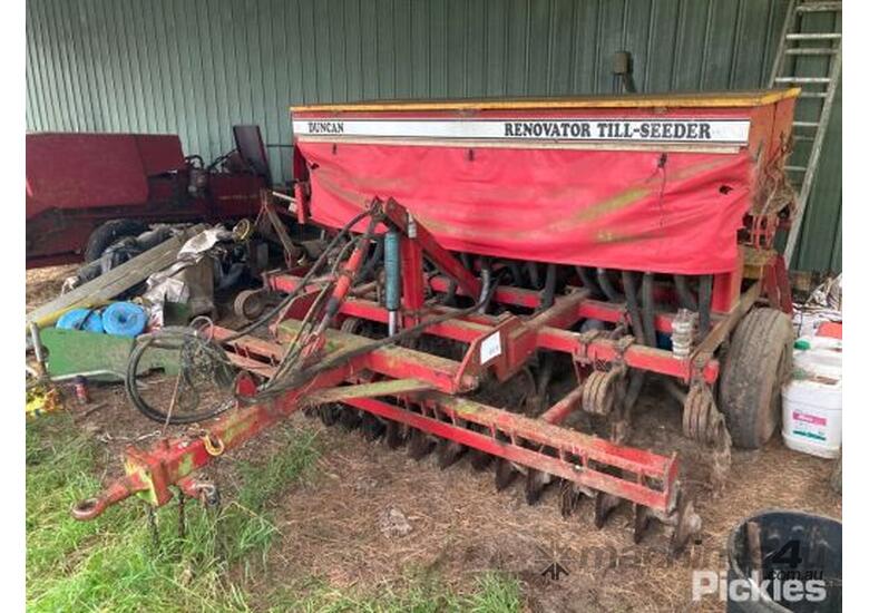 Used Duncan Renovator Till Seeder Seed Drill 19 Run Hydraulic Lift