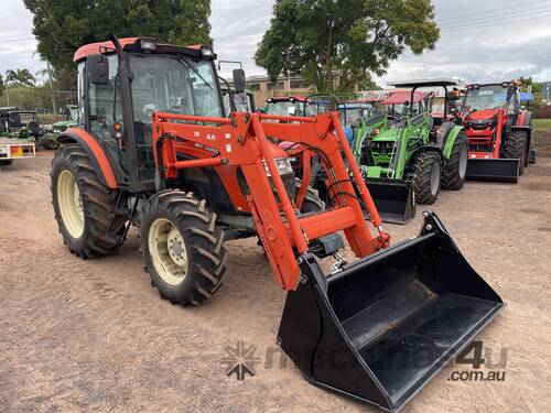 Kioti DK902 cab tractor with loader