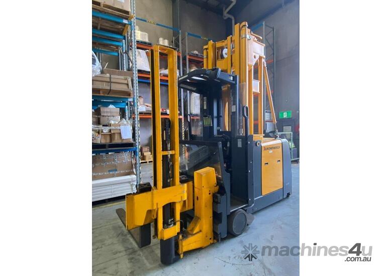 caption Warehouse Pallet Racking, Plant Services & Jungheinrich EKX 515k Tri Lateral Stacker