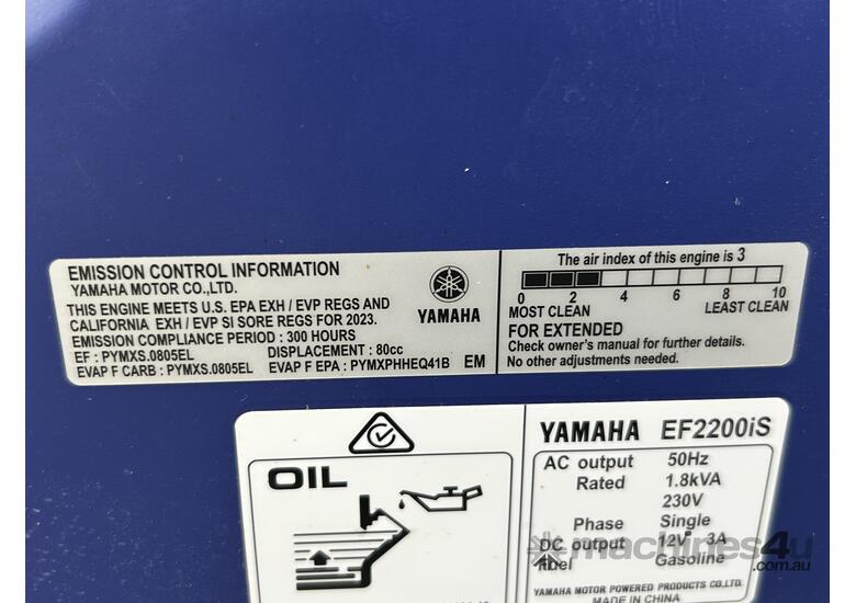 caption Yamaha EF2200iS 2.2kVA Petrol Inverter Generator