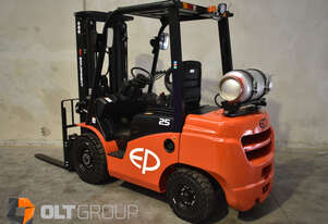 New EP CPQD25T8 2.5 Tonne Forklift LPG/Petrol 4.8m Container Mast with Fork Positioner