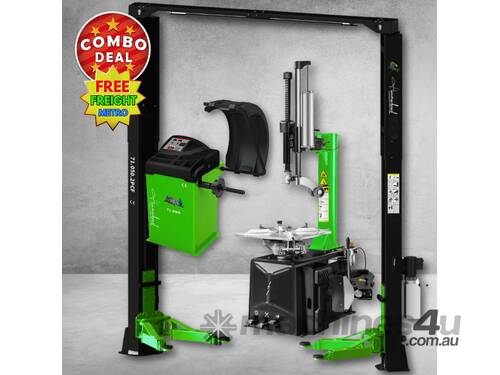 Hammerhead 5.0T Two Post Clearfloor Hoist + Tyre Changer + Wheel Balancer (Combo Deal)
