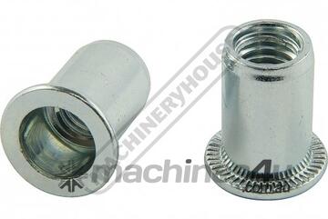 Rivet Nut Inserts - M8 x 1.25mm Steel - Zinc Plated Qty 50 In Pack