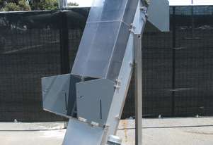 Stainless Steel Hopper Feeder Elevator Conveyor - 2m high