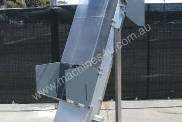 Stainless Steel Hopper Feeder Elevator Conveyor - 2m high