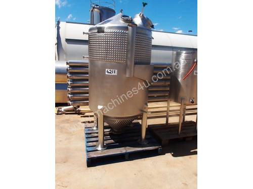 Stainless Steel Jacketed Tank, Capacity: 1,000Lt
