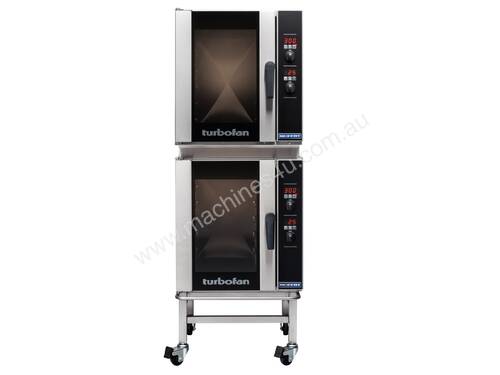 Turbofan E33D5/2C - Half Size Digital Electric Convection Oven Double Stacked With Castor Base Stand