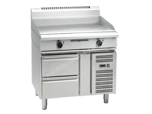 Waldorf 800 Series GPL8900E-RB - 900mm Electric Griddle Low Back Version - Refrigerated Base