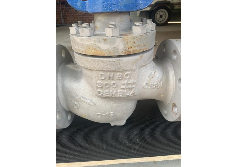 Used Dembla Control Valve 3 80mm Stainless Steel CF8M Body 300 Pnumatic