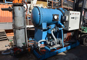 Oil filtration pump purification heating coalescer circulation system 2x Helios flange heaters