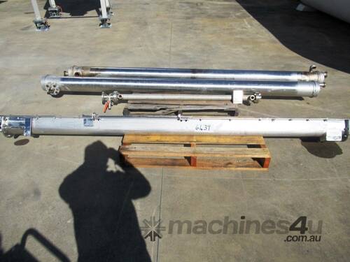 Trough Screw Conveyor, 100mm Dia x 2800mm L