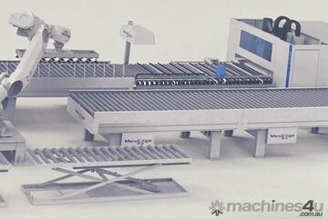 KDT robot loading workcell. Automated panel processing line
