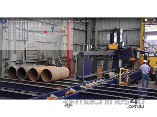 Pipe Cutting Line; Roller Bed Type with Floating Chuck: Uninterrupted Flow, Controlled Rotation