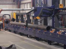 Pipe Cutting Line; Roller Bed Type with Floating Chuck: Uninterrupted Flow, Controlled Rotation - picture1' - Click to enlarge