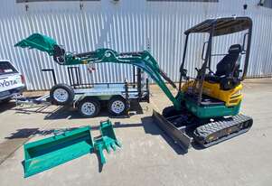 Bundle Deal 1.8T Lovol Excavator + Trailer & 6 Attachments