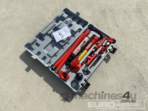 Unused 10t Hydraulic Porta Power/Body Frame Repair Kit, c/w Various Attachments, Plastic Carry Case