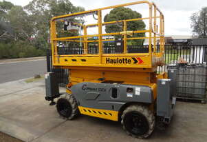 2014 Haulotte Compact 12DX 4WD Diesel Scissor Lift Used, 2885hrs