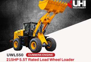 215HP Cummins Engine UWL550 5.5T Rated Load Wheel Loader