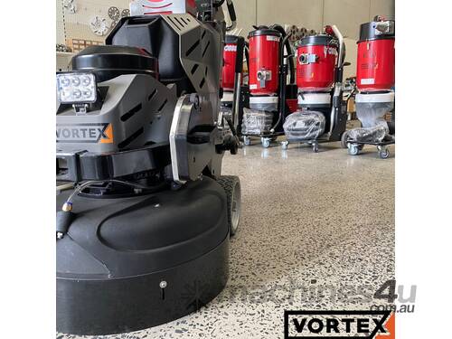 caption Vortex ET70RC 3-Head Gear-Driven Planetary Concrete Grinder: Unmatched Power & Precision!