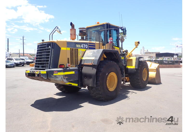 caption 2011 Komatsu WA470-6 Wheel Loader + GP Bucket, Rear View Camera