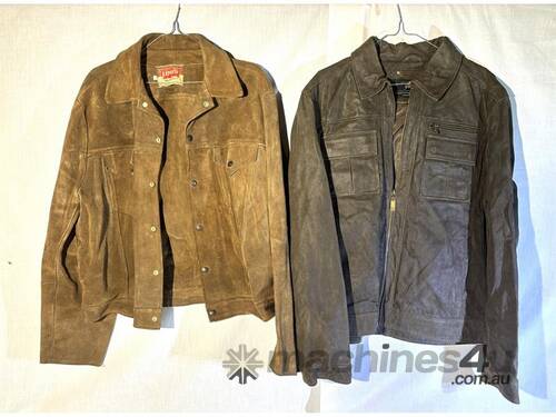 caption QTY X 2 BROWN LEATHER /SUEDE JACKETS